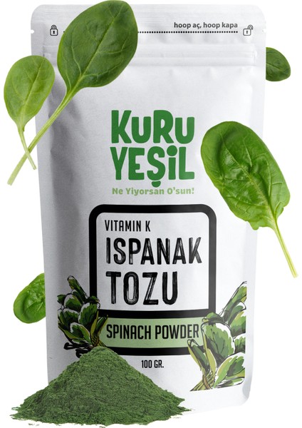 - Ispanak Tozu - Sebze Tozu - Yerli - Ispanak Toz - 100 Gr