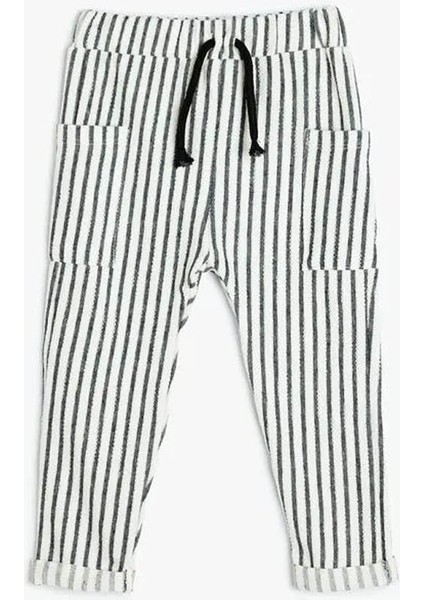 Beyaz-Lacivert Erkek Bebek Pantolon 5SMB40017TK