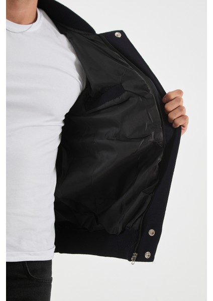 Erkek Yeni Sezon Büyük Beden Hakim Yaka Astarlı Çelik Örgü Triko Mont fiyatları