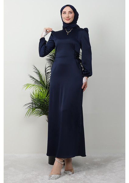 Sahra Tesettür Elbise Lacivert
