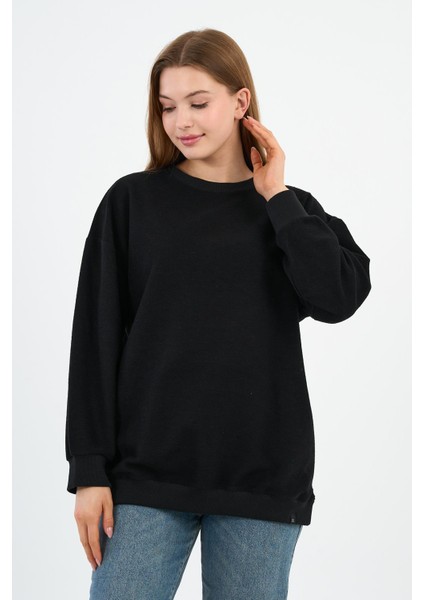 Bisiklet Yaka Uzun Kollu Unısex Sweatshırt (UNX37400)