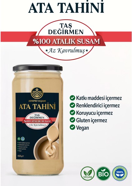 Çok Az Kavrulmuş Taş Değirmenden Özel Ata Tahini 450 gr