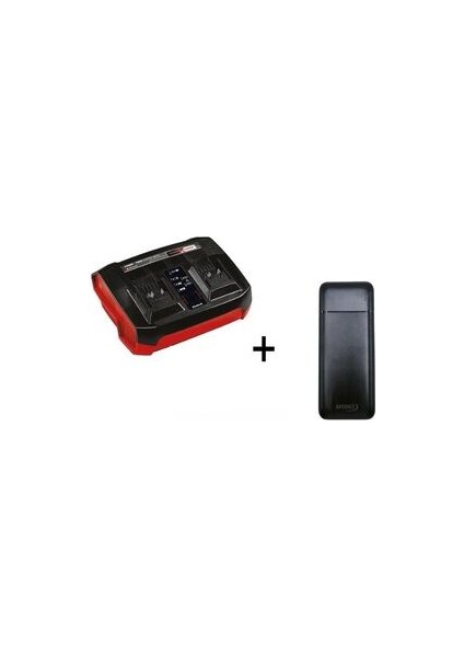 18V 3A Power-X-Twincharger Ikili Şarj Cihazı - 4512069 +Akdeniz Taşınabilir Şarj Cihazı (Model: S125Q)