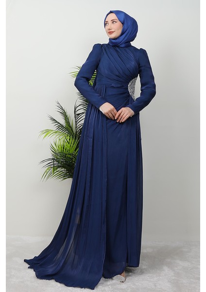 Deren Tesettür Abiye Lacivert