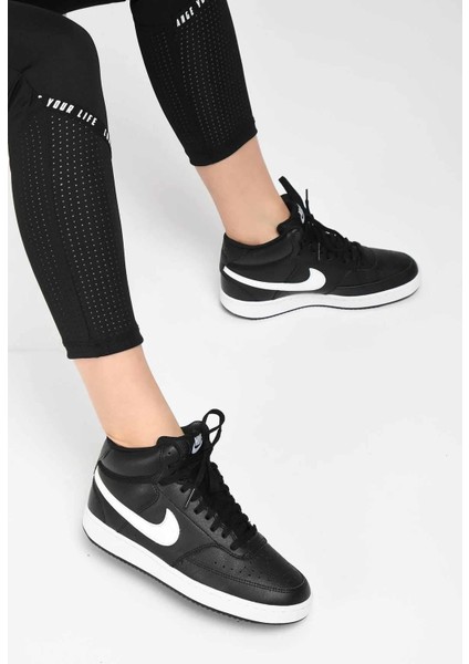 Wmns Court Vision Mid Kadın Sneaker Ayakkabı CD5436-001-SIYAH