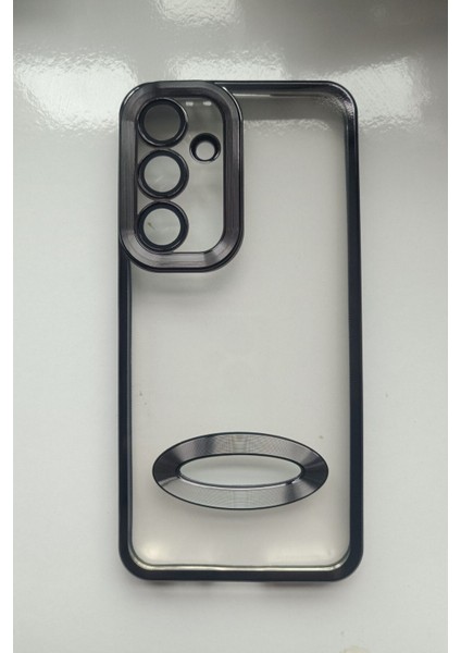 Samsung Galaxy S24 Fe Kılıf Logo Yeri Açık Kamera Lens Korumalı Renkli Kenarlı Şeffaf Silikon