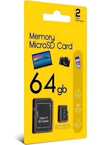 64 GB Micro Sd 130 Mb/sn Siyah Hafıza Kartı Telefon Kamera Tablet