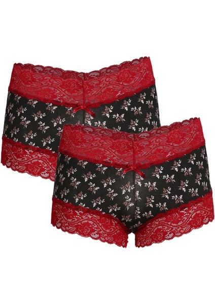 Kadın Pamuklu 2li Boxer Antrasit 40266