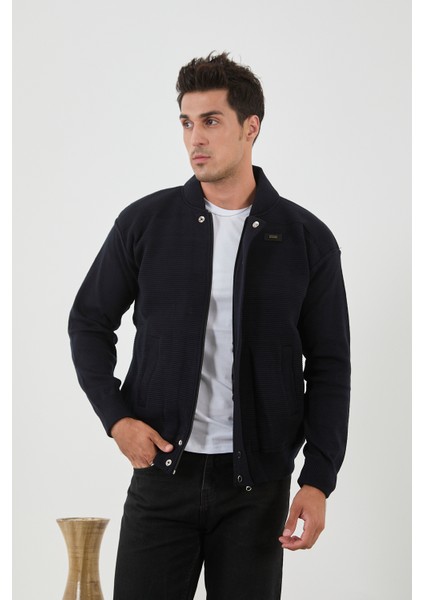 Erkek Yeni Sezon Büyük Beden Hakim Yaka Astarlı Çelik Örgü Triko Mont