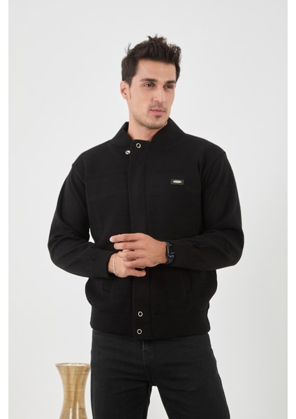 Erkek Yeni Sezon Büyük Beden Hakim Yaka Astarlı Çelik Örgü Triko Mont indirimleri