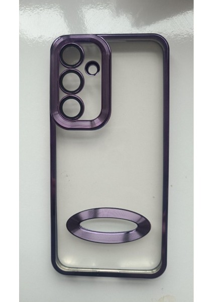 Samsung Galaxy S24 Fe Kılıf Logo Yeri Açık Kamera Lens Korumalı Renkli Kenarlı Şeffaf Silikon