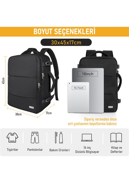 Laptop Sırt Çantası, Seyahat Çantası Hafif El Çantası Bay Bayan Küçük Bavul Valiz Çanta Notebook Bilgisayar Macbook Organizer Çantası Siyah