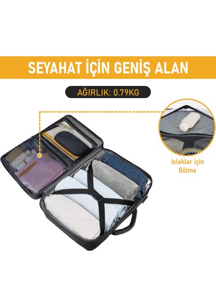 Laptop Sırt Çantası, Seyahat Çantası Hafif El Çantası Bay Bayan Küçük Bavul Valiz Çanta Notebook Bilgisayar Macbook Organizer Çantası Siyah