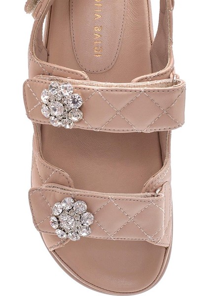 LİDA BEJ HAKİKİ DERİ Kadın DÜZ SANDALET modelleri