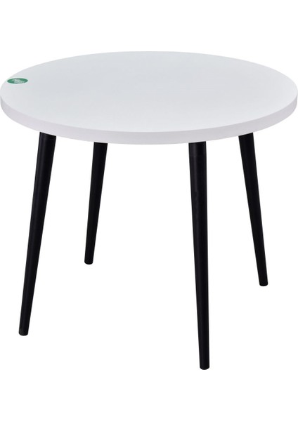 Argos Yuvarlak Mdf Beyaz Sabit Mutfak Masası - Q90 cm
