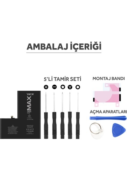 iPhone 15 Pro Mucize Batarya Deji 3400MAH - Yüksek Kapasite modelleri