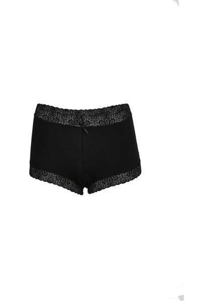 Kadın Pamuklu 2li Boxer Siyah 40265
