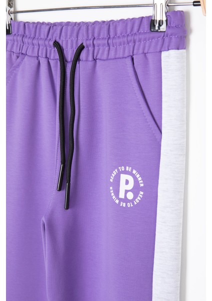 Lila Garnili Geniş Paça Kız Çocuk Beli Lastikli Eşofman Altı 20192 fiyatları