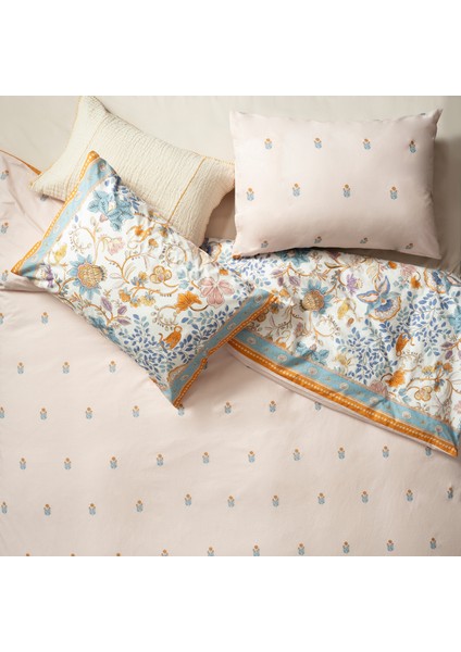 Lahor Yıkamalı 200 Tc Percale Çift Kişilik Pamuk Nevresim Seti 200 x 220 cm Renkli