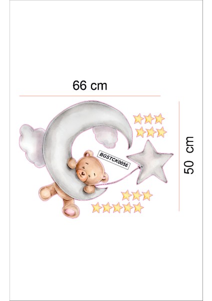 Bizerk Görsel Sevimli Ayı Bulut Ay ve Yıldız Çocuk/bebek Odası Kreş Anaokulu Duvar Yapışkanı Sticker modelleri