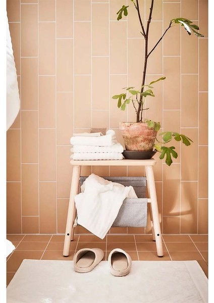 Çok Amaçlı Tabure Masif Ahşap Ikea Banyo Mutfak Taburesi 45CM LD013