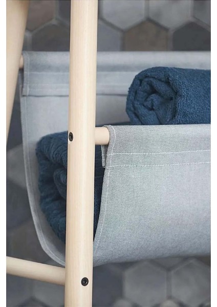 Çok Amaçlı Tabure Masif Ahşap Ikea Banyo Mutfak Taburesi 45CM LD013