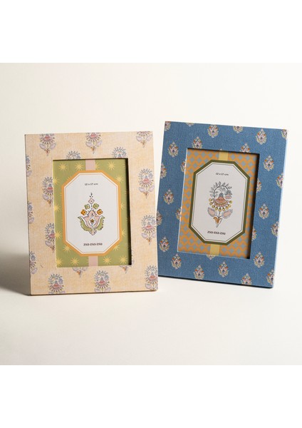 Noıda Baskılı Yapay Süet - Mdf - Cam - Kumaş: %100 Pamuk Çerçeve 18.40x23.50 Cm Mavi indirimleri