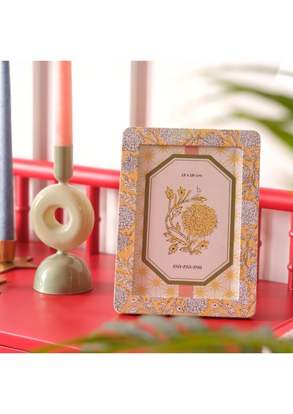 Noıda Baskılı Yapay Süet - Mdf - Cam - Kumaş: %100 Pamuk Çerçeve 17.30x23.50 Cm Sarı fiyatları