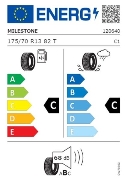 175/70 R13 Tl 82T Carmıle Oto Yaz Lastiği (Üretim Yılı:2025)