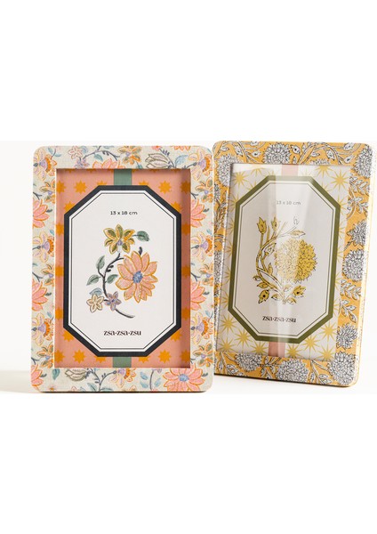 Noıda Baskılı Yapay Süet - Mdf - Cam - Kumaş: %100 Pamuk Çerçeve 17.30x23.50 Cm Sarı indirimleri