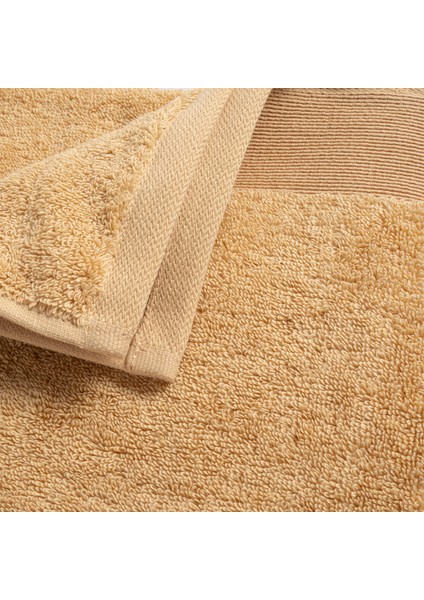 Solıd Bordürlü %100 Pamuk Yüz Havlusu 50X90 cm Sarı
