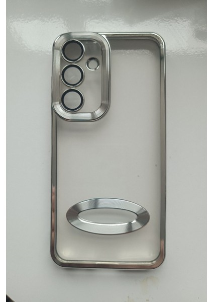 Samsung Galaxy S24 Fe Kılıf Logo Yeri Açık Kamera Lens Korumalı Renkli Kenarlı Şeffaf Silikon