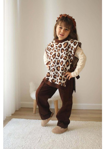 Kız Çocuk Triko Yelekli Badili 3lü Triko Takım