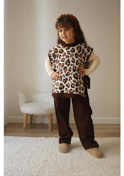 Kız Çocuk Triko Yelekli Badili 3lü Triko Takım modelleri