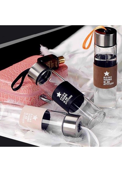 Renkli Bantlı Dekoratif Cam Suluk 420 ml fiyatları