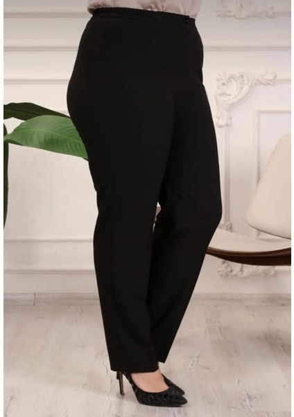 Kadın Beli Düğmeli Yanlastikli Boru Paça Pantolon fiyatları