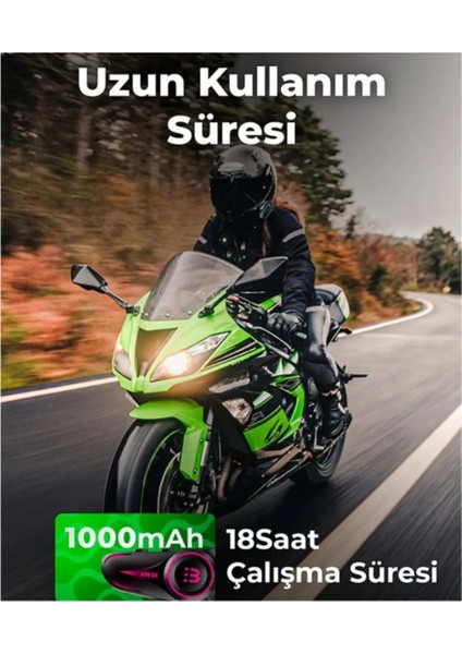 2 Intercom Bağlantılı Su Geçirmez Motosiklet Kask Bluetooth 5.3 300M Intercoom 1.000MAH A50