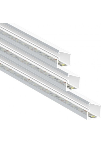 13 X12,5 mm Şeffaf Kapaklı Kablo Kanalı Yapışkan Bantlı 1mt (Led İçin)
