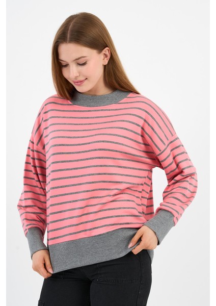 Kadın Bisiklet Yaka Çizgili Sweatshirt (B2400248) indirimleri