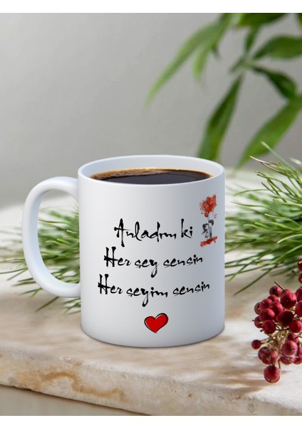 Baskılı Kupa Bardak Seramik Mug - Anladımki Herşey Sesin fiyatları