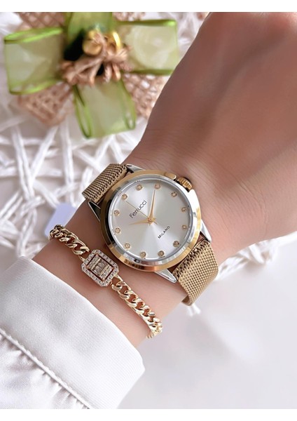 Kadın Kol Saati+Bileklik Özel Seri Çelik Kordon Kararma Renk Atma Yapmaz VS.BLKT.0069 fiyatları