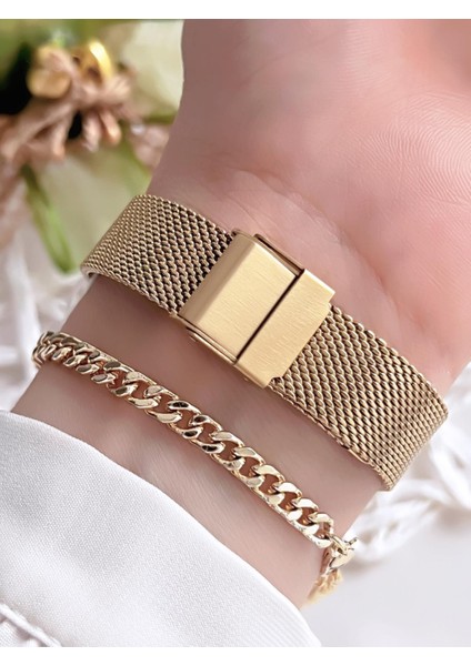 Kadın Kol Saati+Bileklik Özel Seri Çelik Kordon Kararma Renk Atma Yapmaz VS.BLKT.0069 modelleri