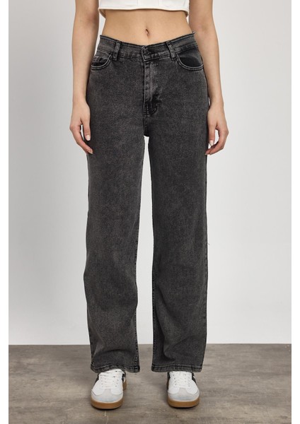 11104 Likralı Bol Paça Pantolon Füme fiyatları