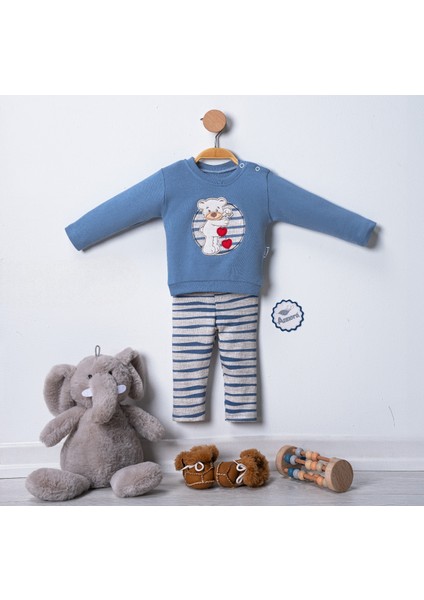 Kalpli Bear Kız/ Erkek Bebek Ikili Takım