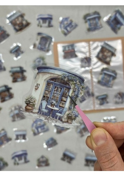 Ürün Adı:cottage By The Sea Ev Temalı Mavi 40 Adet Pet Sticker Set/ Çıkartma/etiket/bullet Journal fiyatları