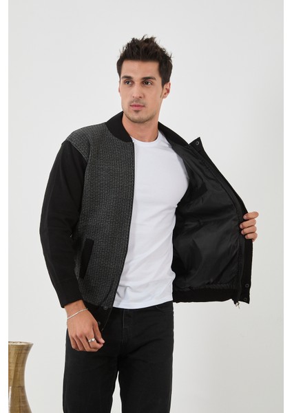 Erkek Yeni Sezon Desenli Büyük Beden Hakim Yaka Astarlı Çelik Örgü Triko Mont fırsatları