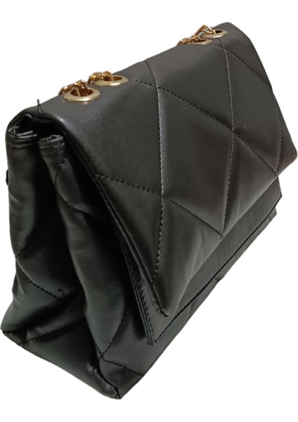 Elnes Kadın Siyah Baklava Desenli Üç Bölmeli Astarlı El ve Omuz Çanta fiyatları