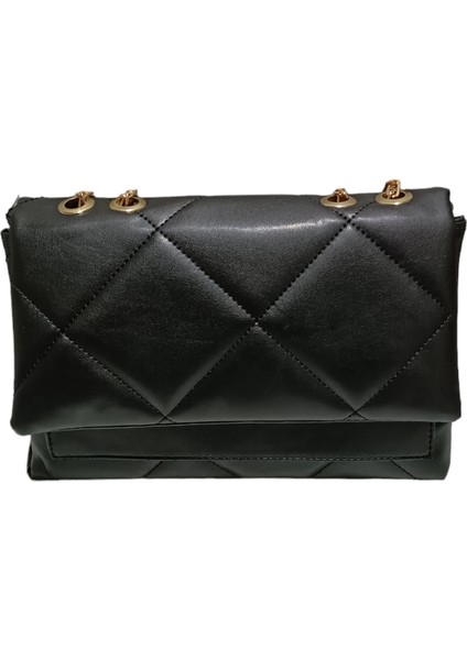 Elnes Kadın Siyah Baklava Desenli Üç Bölmeli Astarlı El ve Omuz Çanta modelleri