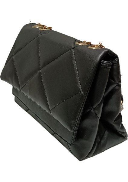 Elnes Kadın Siyah Baklava Desenli Üç Bölmeli Astarlı El ve Omuz Çanta fırsatları