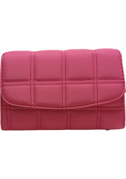 Elnes Kadın Süet Pembe Kare Desnli Omuz Çanta modelleri